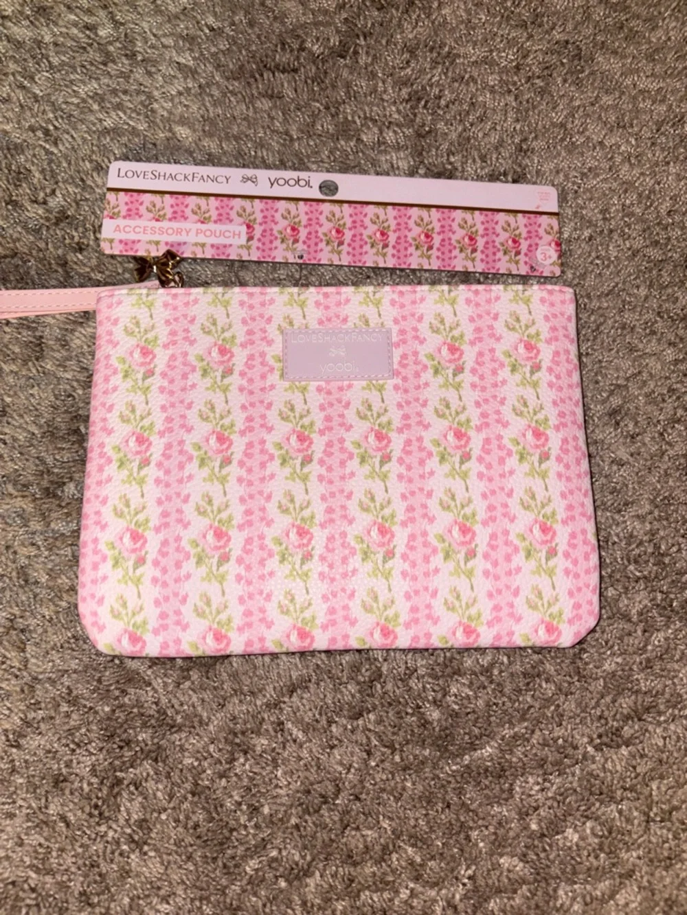 LoveShackFancy Pink Floral Accessory Pouch
